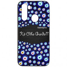 Capa para Samsung Galaxy A21 Case2you - Escovada Preta Olho Gordo